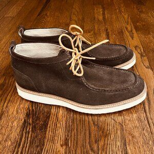 Andrew Marc Mens Haven Leather/Suede Chukka Boot Cola/White/Dark Brown size 13